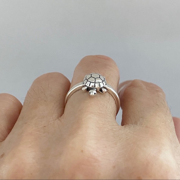 Sterling Silver Sea Turtle Ring, Silver Rings, Animal Ring, Beach, Ocean - Picture 12 of 12